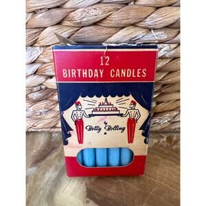 Betty Rolling Blue 12 Birthday Candles in Original Box